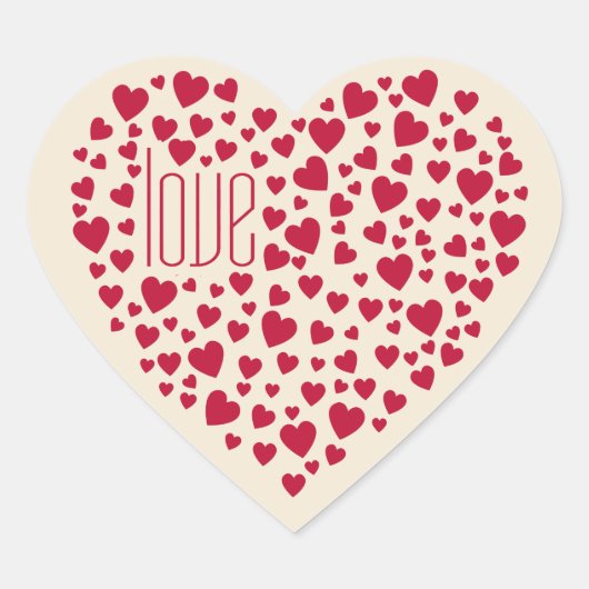 Hartenvolle hartslag Red ID733 Hart Sticker (Voorkant)