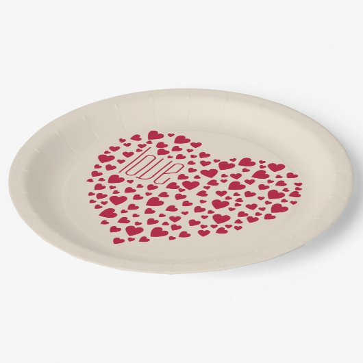 Hartenvolle hartslag Red ID733 Papieren Bordje (Gekanteld)