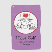 Hartfee © Gepersonaliseerd lavendel golfhanddoek (Voorkant)