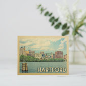 Hartford Briefkaart Connecticut Vintage Travel (Staand voorkant)