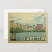 Hartford Briefkaart Connecticut Vintage Travel (Voorkant / Achterkant)