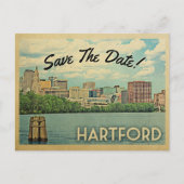 Hartford Connecticut bewaar de datum  Aankondigingskaart (Voorkant)