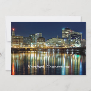 Hartford, Connecticut, met de naam cityscape-foto Feestdagenkaart