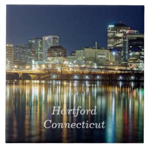 Hartford, Connecticut, met de naam cityscape-foto Tegeltje