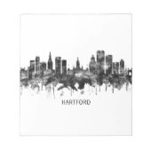 Hartford Connecticut Skyline BW Notitieblok (Voorkant)