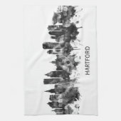 Hartford Connecticut Skyline BW Theedoek (Verticaal)