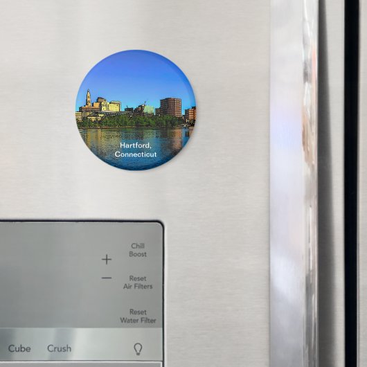 Hartford Connecticut Skyline Cartoon Magneet (Insitu (Koelkast))