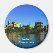 Hartford Connecticut Skyline Cartoon Magneet (Voorkant)