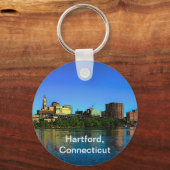 Hartford Connecticut Skyline Cartoon Sleutelhanger (Voorkant)
