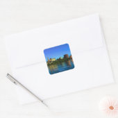 Hartford Connecticut Skyline Cartoon Vierkante Sticker (Envelop)