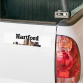 Hartford CT Skyline met "Hartford" in de hemel Bumpersticker (Op Truck)