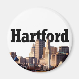 Hartford CT Skyline met "Hartford" in de lucht Magneet