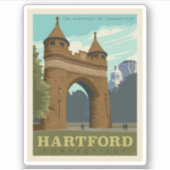 Hartford, CT Sticker (Voorkant)