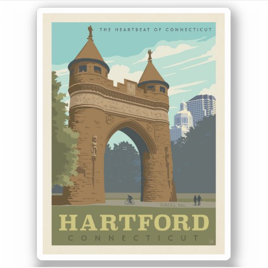 Hartford, CT Sticker (Voorkant)