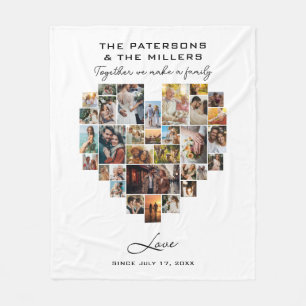 Hartfoto Collage Samen Familie Jubileum Fleece Deken