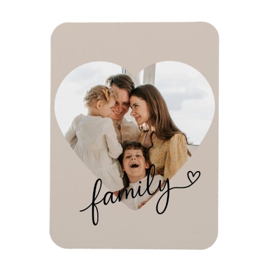 Hartfoto familie gepersonaliseerd magneet (Verticaal)
