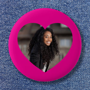 Hartfoto Hot Pink Ronde Button 5,7 Cm
