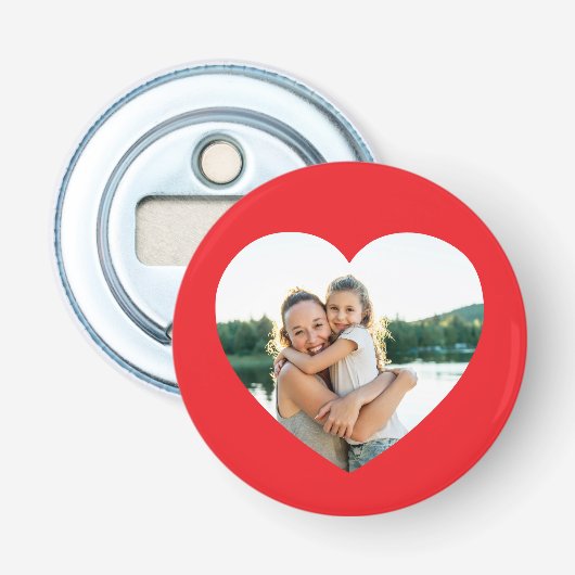 Hartfoto rood button flesopener (Voorkant)
