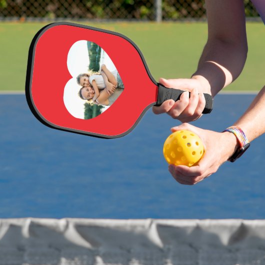 Hartfoto rood pickleball paddle (Insitu)