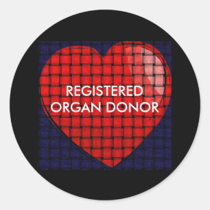 hartGEREGISTREERDE ORGAN DONOR Ronde Sticker