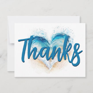 Hartgolf strand bedankt briefkaart