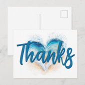 Hartgolf strand bedankt briefkaart (Voorkant / Achterkant)