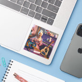 Harthanden Sticker (Laptop met iPhone)