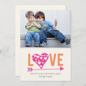 Harthart A7-Valentijnsdag-fotokaart - PINK Feestdagenkaart (Voorkant / Achterkant)