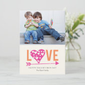 Harthart A7-Valentijnsdag-fotokaart - PINK Feestdagenkaart (Staand voorkant)