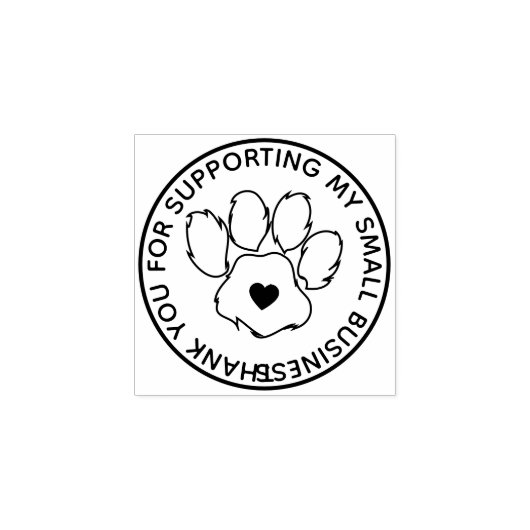 Harthart in het midden van de hondenpoot 	rubberstempel (Afrduk)