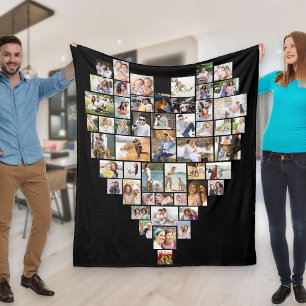 Hartig gevormde fotocollage van 51 foto's bewerkba fleece deken