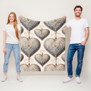 Hartige Hartornamenten - Barok & Gecapitonneerd (2 Fleece Deken