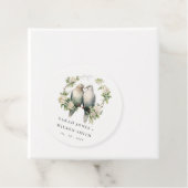 Hartige romantische liefdesvogels botanische krans bedankjes labels (In situ)