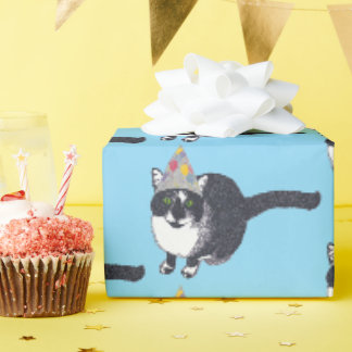 Hartige Tuxedo Verjaardags Kat Inpakpapier
