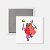 Hartinfarct Grappige Cartoon Magneet (Voorkant / Achterkant)