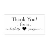 Hartje gepersonaliseerd dank u elegante scroll tek 	rubberstempel (Afrduk)