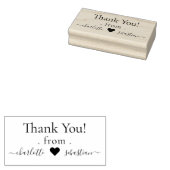 Hartje gepersonaliseerd dank u elegante scroll tek 	rubberstempel (Gestempeld)