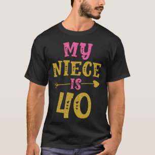 Hartjes 40e verjaardag voor nicht van tante oom t-shirt