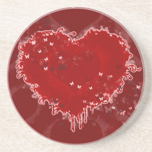 Hartjes een Flutter Zandsteen Onderzetter (Voorkant)