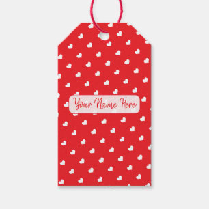 Hartjes Fijne Valentijnsdag Modern Liefdespatroon Cadeaulabel