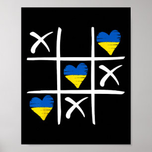 Hartjes in de kleuren van de Oekraïense vlag Poster