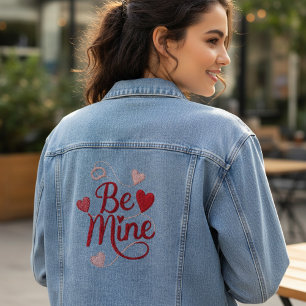 Hartjes in draadstijl romantische Valentijnsdag Denim Jacket