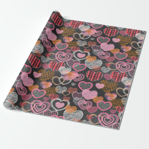 Hartjes in meerdere kleuren cadeaupapier