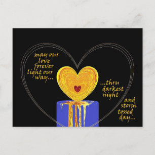 Hartjes Liefde Kaars Valentijnsdag Huwelijksverjaa Briefkaart