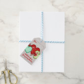 Hartjes naainaald naaister kerst label cadeaulabel (Met Touw)