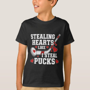 Hartjes stelen zoals ik op Valentijnsdag puck stee T-shirt