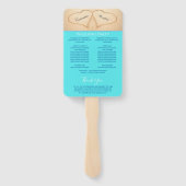 Hartjes Strand Bruiloftsceremonieprogramma Lichtbl Handwaaier (Achterkant)