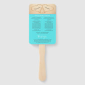 Hartjes Strand Bruiloftsceremonieprogramma Turkooi Handwaaier (Achterkant)