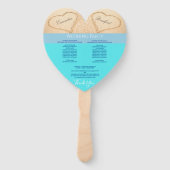 Hartjes Strand Trouwceremonieprogramma Lichtblauw Handwaaier (Achterkant)