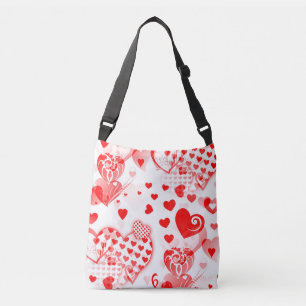 Hartjes Tattoo naadloos patroon + jouw ideeën Crossbody Tas